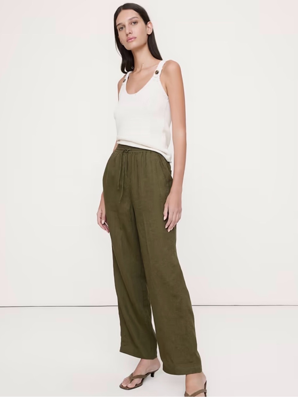 Banana Republic Easy Linen Straight Pants Sz M